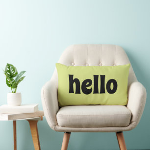 COJÍN LUMBAR ELEGANTE SENCILLO MODERNO PERSONALIZADO HOLA NEÓN