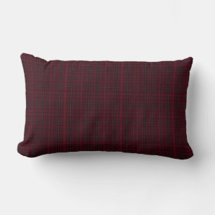 Cojín Lumbar Elegante Tartán Burgundy