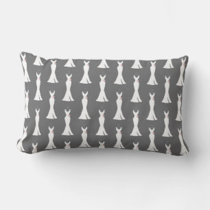 Cojín Lumbar Elegantes batas nocturnas en un patrón Gris elegan
