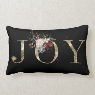 Cojín Lumbar Elegantes Navidades de Oro Floral JOY