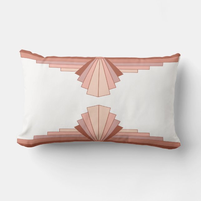 Cojín Lumbar Elementos Art deco en oro rosa completo (Anverso)