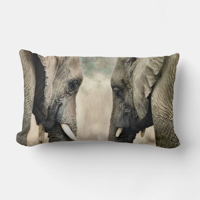 Cojín Lumbar Elephant Soulmates (Anverso)