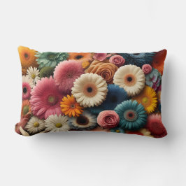 Cojín Lumbar Elevar tu espacio de color Gerbera Daisy Floral