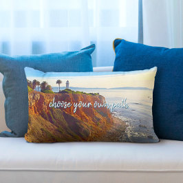 Cojín Lumbar Elija su propio sendero Faro Ocean Cliff Photo