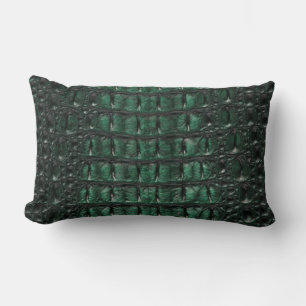 Cojín Lumbar Emerald Crocodile Leather Luxury Exotic  Skin