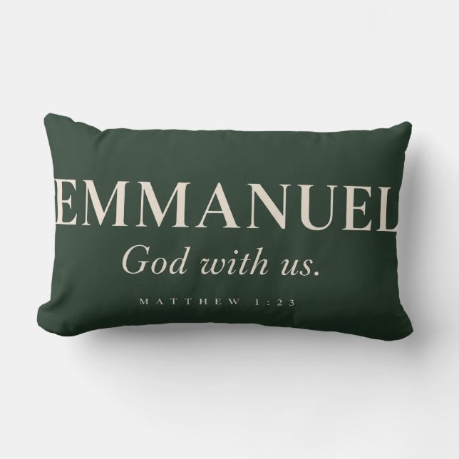 Cojín Lumbar EMMANUEL | Mateo 1:23 | Navidad  (Anverso)