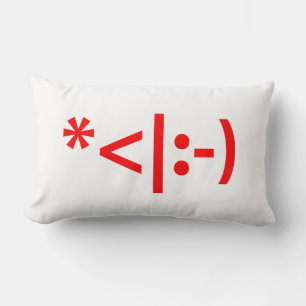 Cojín Lumbar Emoticono de Duende de Navidad Arte de Texto ASCII