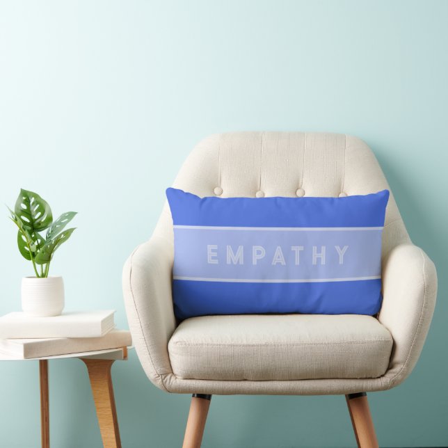 Cojín Lumbar Empathy Royal Blue Stripes, Inspirador Elegante (Silla)