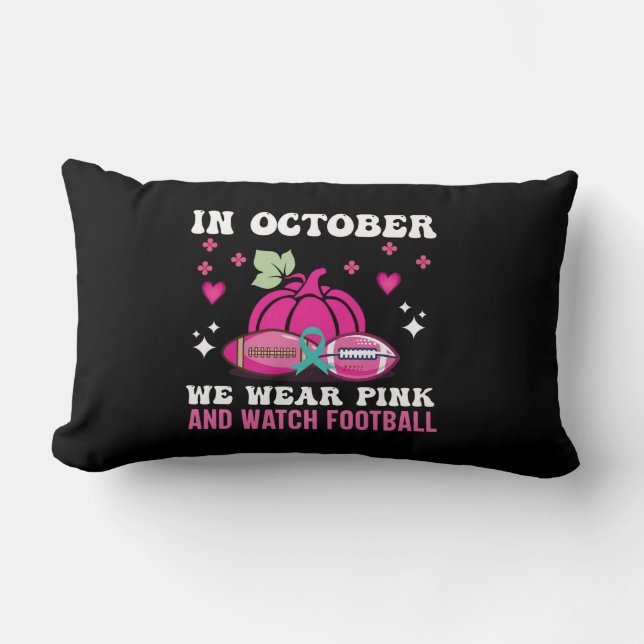 Cojín Lumbar en octubre usamos conciencia sobre el cáncer de ma (Anverso)