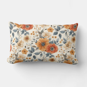 Cojín Lumbar Encanto floral cálido Naranja
