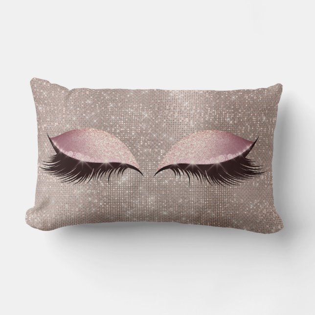 Cojín Lumbar Encendido ocular Purpurina Black Glam MakeUp Rubor (Anverso)