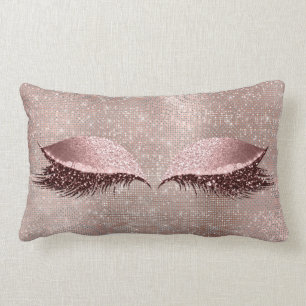 Cojín Lumbar Encendido ocular Purpurina Glam rosa MakeUp Rubor 