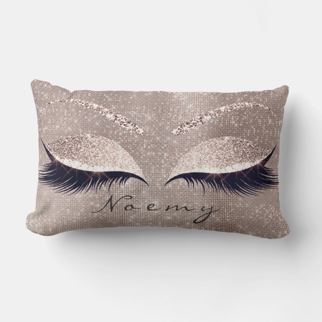 Cojín Lumbar Encendido ocular Purpurina Negro Glam Makeup NameS (Anverso)