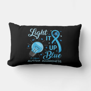Cojín Lumbar Enciende el autismo azul El rompecabezas de la con