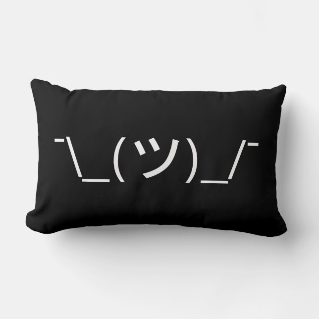 Cojín Lumbar Encoja el ¯ \ a los japoneses Kaomoji del Emoticon (Anverso)