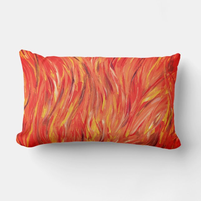 Cojín Lumbar Energía lúdica y pasión arte abstracto original (Anverso)