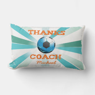 Cojín Lumbar Entrenador de fútbol gracias, Naranja en estelares