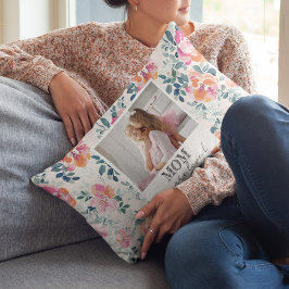 Cojín Lumbar Eres un querido acuarela Floral Día de la Madre