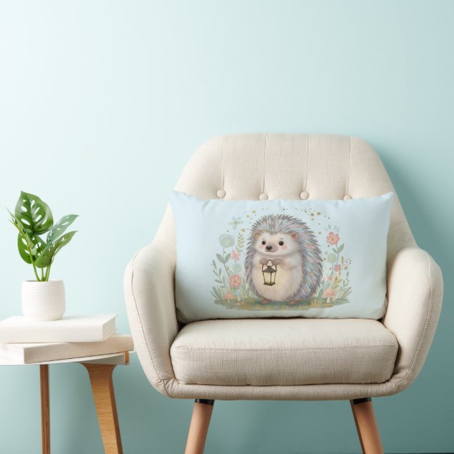 Cojín Lumbar Erizo lindo con linterna (Silla)