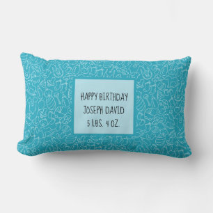 Cojín Lumbar Es un niño azul Baby Shower personalizado