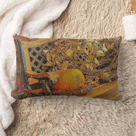 Cojín Lumbar Escena de caída - Calabaza y vino Bitterdulce en e