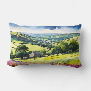 Cojín Lumbar Escena de Dales en Yorkshire, paisaje amplio "Ston