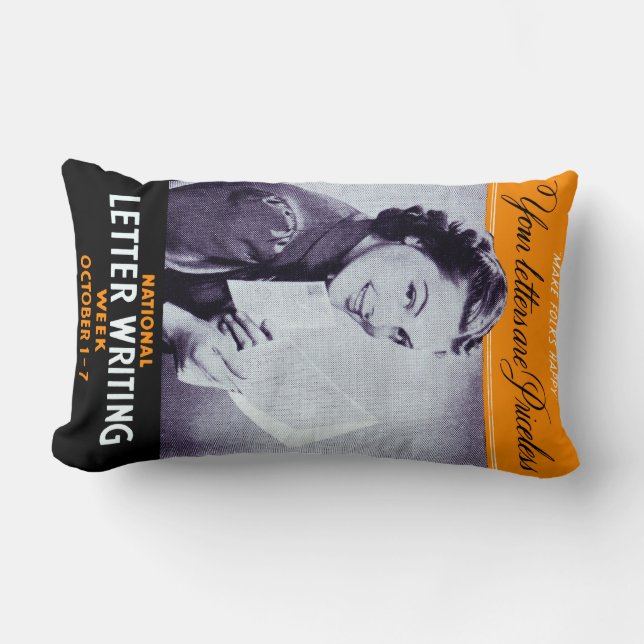 Cojín Lumbar Escritura de letras antiguas (Anverso)