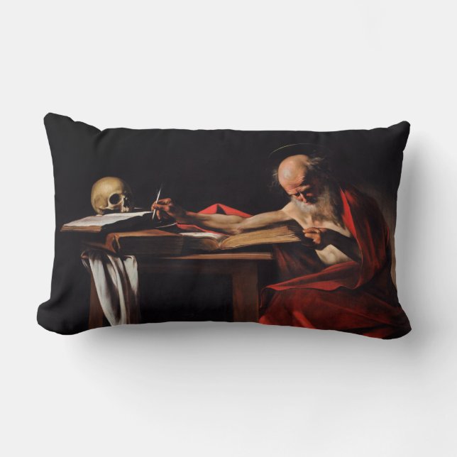 Cojín Lumbar Escritura de Saint Jerome (por Caravaggio) (Anverso)