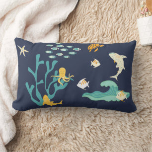 Cojín Lumbar Escuchando El Océano, Día De La Tierra,