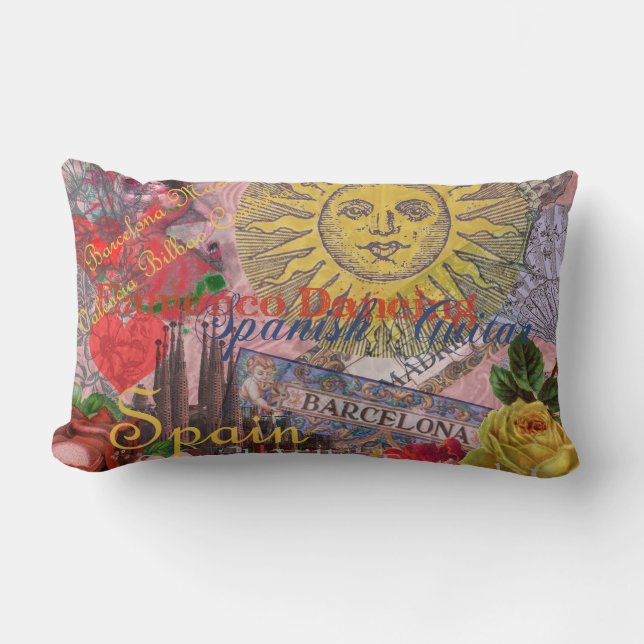 Cojín Lumbar España Sunshine español Travel Art (Anverso)