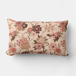 Cojín Lumbar Espectacular patrón floral marrón