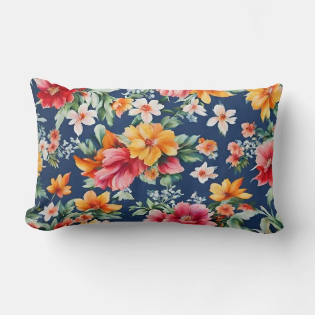 Cojín Lumbar Espectáculo floral brillante de verano en Italia (Anverso)
