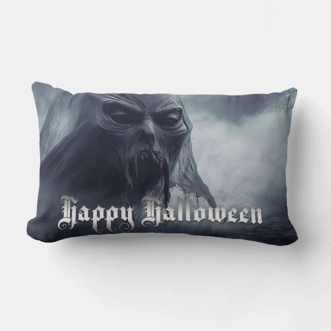 Cojín Lumbar Espíritu negro en un paisaje infernal - Halloween (Anverso)
