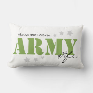 Cojín Lumbar Esposa del ejército - Siempre y para siempre