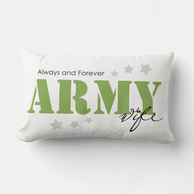 Cojín Lumbar Esposa del ejército - Siempre y para siempre (Anverso)