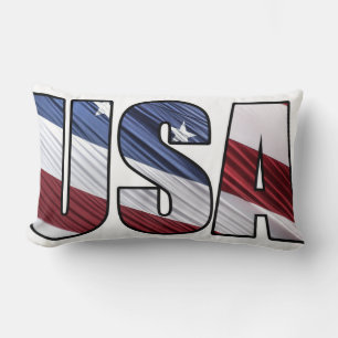 Cojín Lumbar Estados Unidos: Bandera Patriótica Americana Roja