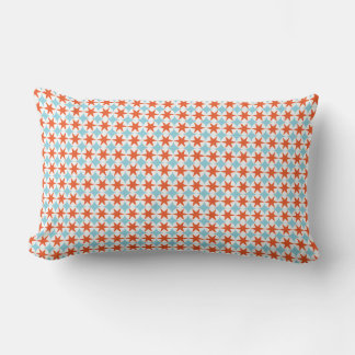 Cojín Lumbar Estallido de Estrella Naranja Geométrica Abstracta