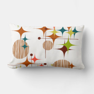 Cojín Lumbar Estallidos de estrellas y globos modernistas de me