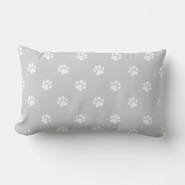 Cojín Lumbar Estampa de pata de animal gris (Anverso)