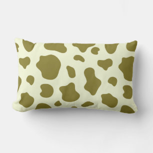 Cojín Lumbar Estampa de Vaca Verde Oliva Moderna