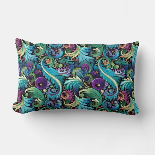 Cojín Lumbar Estampa Paisley (Anverso)
