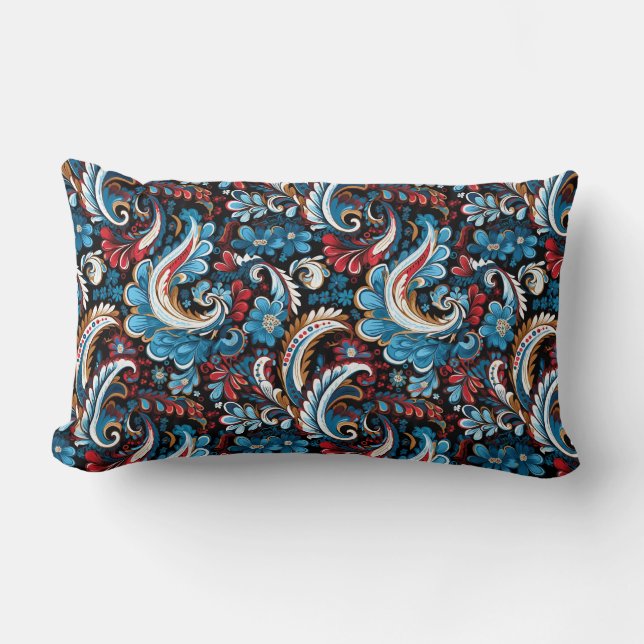 Cojín Lumbar Estampa Paisley (Anverso)