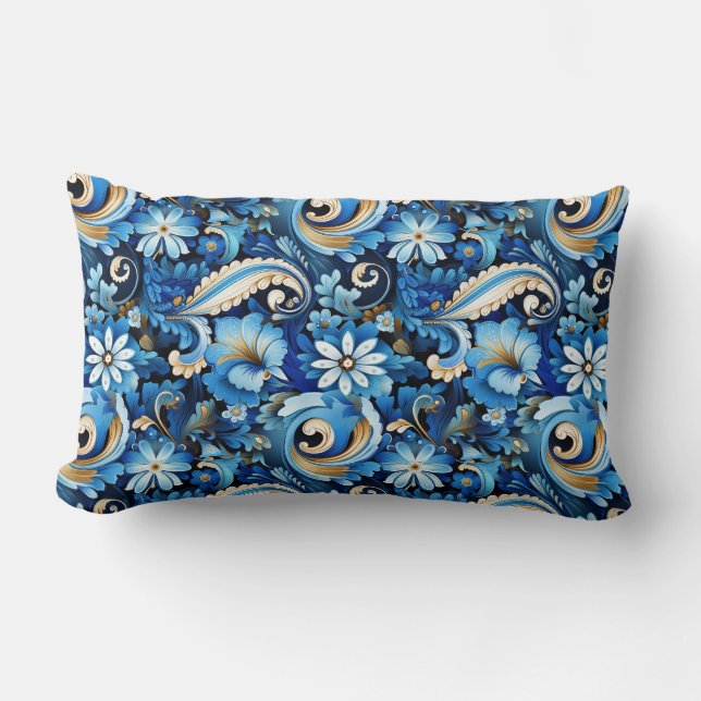 Cojín Lumbar Estampa Paisley (Anverso)
