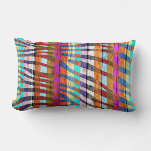 Cojín Lumbar Estampado de cebra colorido de madera #2