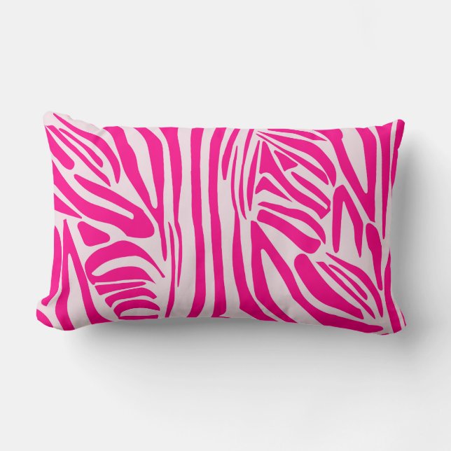 Cojín Lumbar Estampado de cebra rosa (Anverso)
