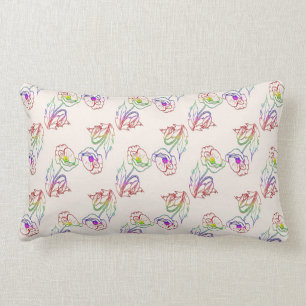 Cojín Lumbar Estampado de flores de Poppyes. Amapola