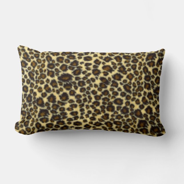 Cojín Lumbar Estampado de leopardo salvaje (Anverso)