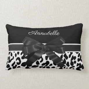 Cojín Lumbar Estampado leopardo negro de la cinta