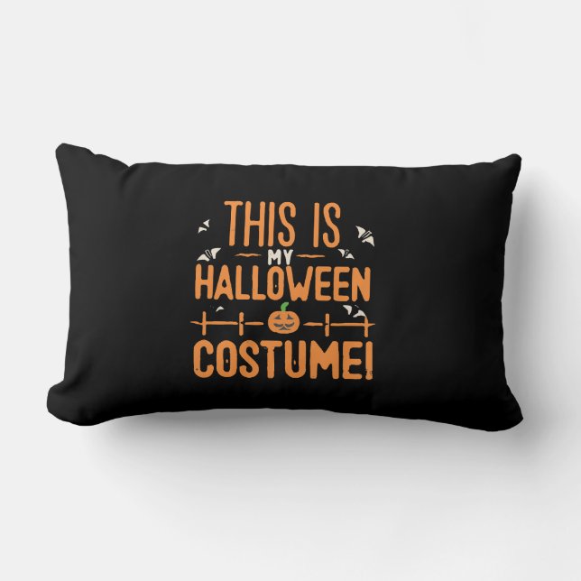 Cojín Lumbar Este es mi disfraz de Halloween  (Anverso)
