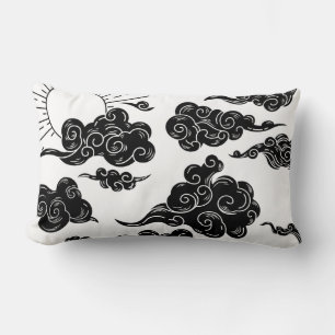 Cojín Lumbar Estética de patrón de nube japonés